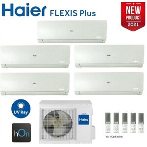 Climatizzatore Condizionatore Haier Penta Split Inverter Flexis Plus White R-32 9000+9000+9000+9000+15000 Con 5u105s2ss3fa Wi-Fi Incluso New - 9+9+9+9+15