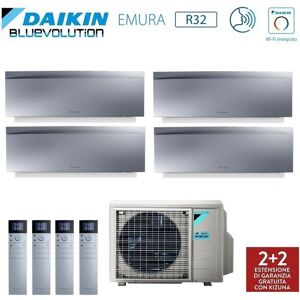 Climatizzatore Condizionatore Daikin Quadri Split Inverter Serie 3 Ftxj R-32 Emura Iii Argento Bluevolution 7000+7000+9000+12000 Con 4mxm68n9 Wi-Fi Incluso - New -7+7+9+12
