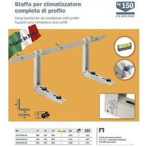 VECAMCO Staffe mensole supporti 520X400X800 150 KG climatizzatore condizionatore DUAL...