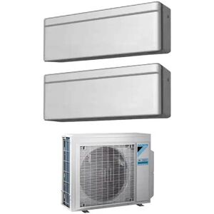 Daikin Condizionatore Dual Split Stylish Silver Con Inverter Da 7000+18000 Btu Wifi A+++ R32 2mxm50a