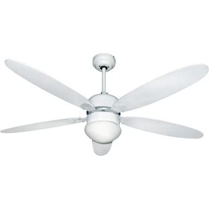 Tecnomat VENTILATORE DA SOFFITTO ZEPHIR Ø 124 cm 5 PALE BIANCO CON LUCE E TELCOMANDO