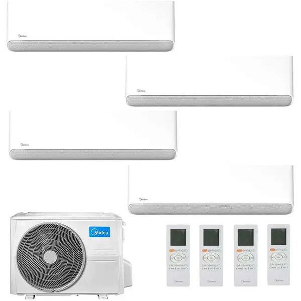 condizionatore midea breezeless e quadri split 12000+12000+12000+12000 btu inverter r32 m4ob-36hfn8-q a++ wifi