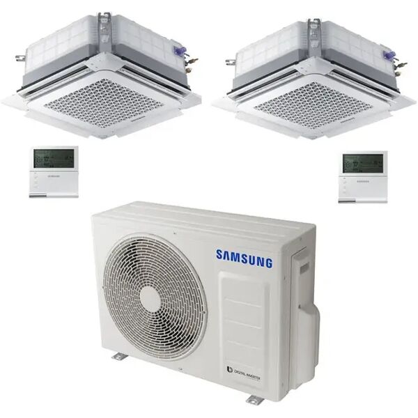 condizionatore samsung cassetta a 4 vie mini windfree 12000+12000 btu inverter aj050txj2kg a+++ r32