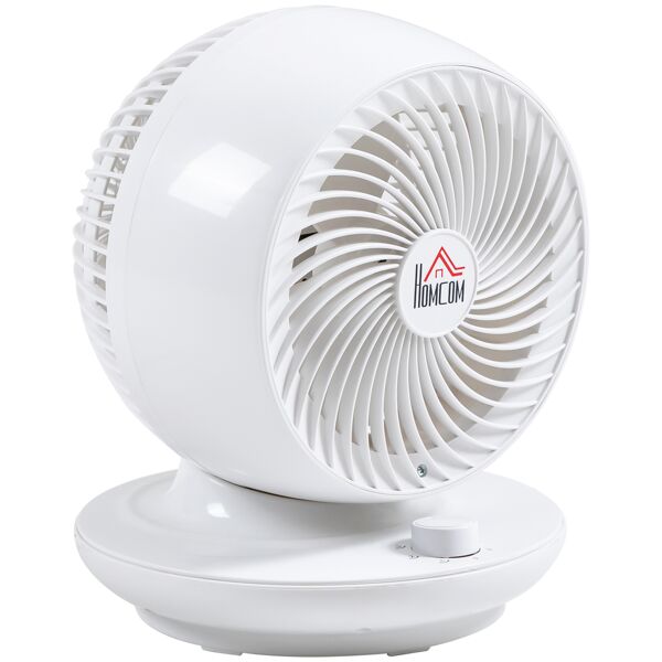 homcom ventilatore da tavolo a 3 velocità, ventilatore portatile con oscillazione di 70° e inclinazione di 90°, per casa e ufficio, bianco e nero
