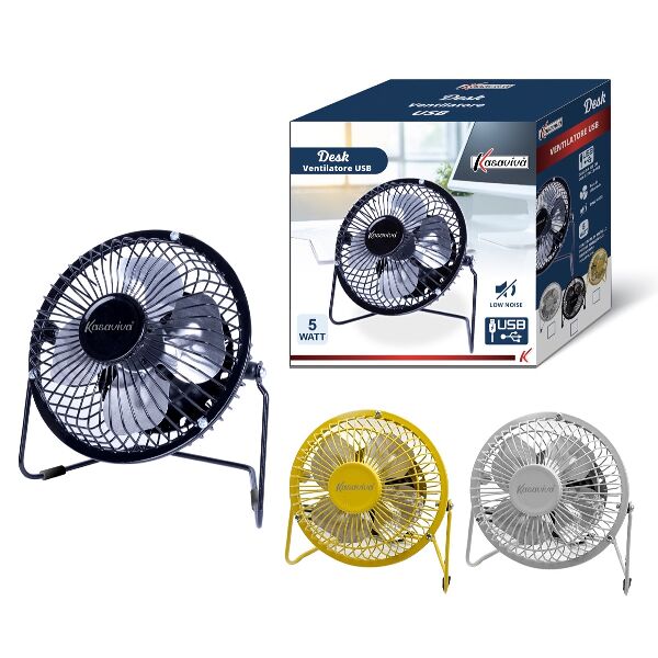 kasaviva 1643368  ventilatore da tavolo mini con attacco usb  5w ass.