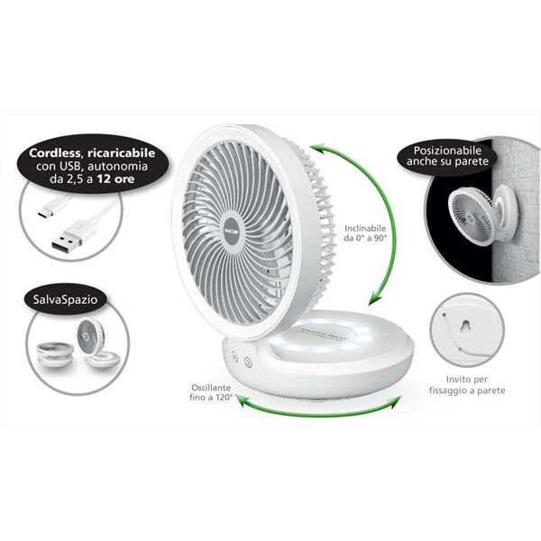 macom compact cordless fan-bianco