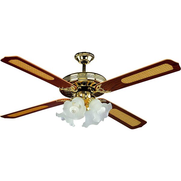 nbrand ws52-4c4l ventilatore da soffitto con telecomando con luce lampadario ventilatore 4 pale diametro 130 cm 3 velocità - ws52-4c4l old style