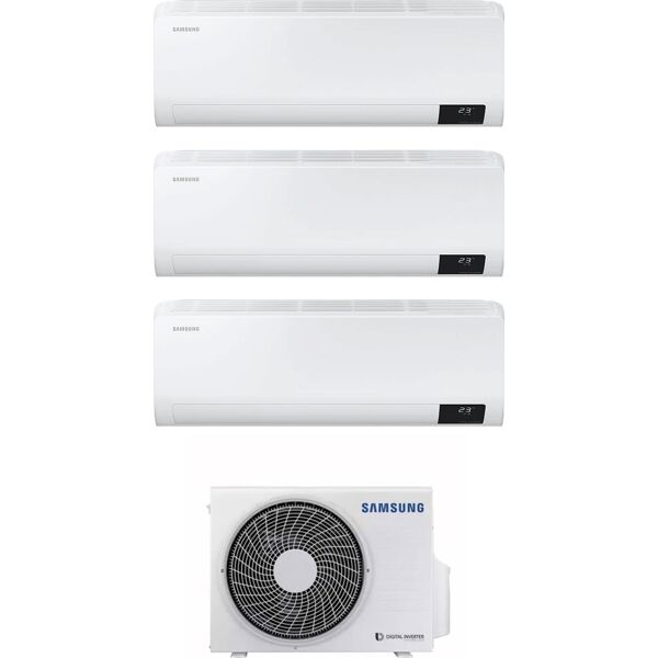 samsung 2 x ar09txhzawk + ar12txhzawk + aj052txj3kg climatizzatore trial split inverter 9000 + 9000 + 12000 btu condizionatore con pompa di calore classe a++/a gas r32 (unità interna + unità esterna) - 2 x ar09txhzawk + ar12txhzawk + aj052txj3kg luzon