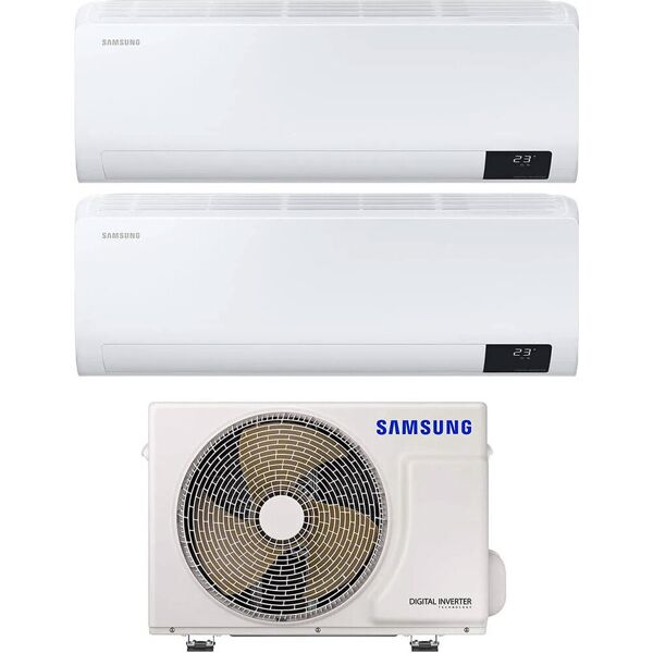 samsung ar12txhzawkneu + ar12txhzawkneu + aj050txj2kg/eu climatizzatore dual split inverter 12000 + 12000 btu condizionatore con pompa di calore classe a+++/a+ gas r32 (unità interna + unità esterna) - ar12txhzawkneu + ar12txhzawkneu + aj050txj2kg/eu luzo