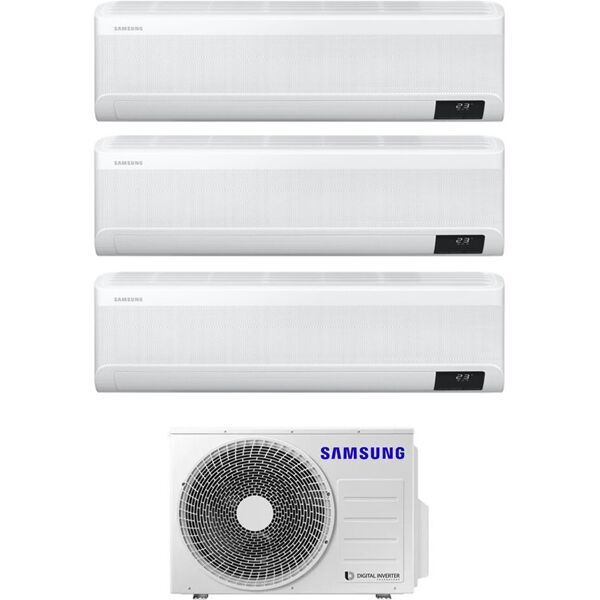 samsung 2 x ar09txeaawk + ar12txeaawk + aj052txj3kg climatizzatore trial split inverter 9000 + 9000 + 12000 btu condizionatore con pompa di calore classe a++/a+ gas r32 wifi (unità interna + unità esterna) - 2 x ar09txeaawk + ar12txeaawk + aj052txj3kg win