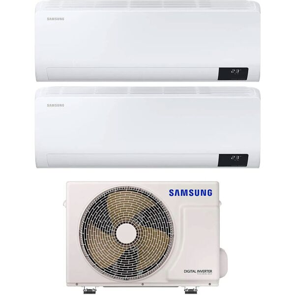 samsung ar09txhzawkneu + ar12txhzawkneu + aj040txj2kg/eu climatizzatore dual split inverter 9000 + 12000 btu condizionatore con pompa di calore classe a+++/a++ gas r32 (unità interna + unità esterna) - ar09txhzawkneu + ar12txhzawkneu + aj040txj2kg/eu luzo