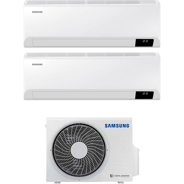 samsung ar12txfyawk + ar12txfyawk + aj050txj2kg climatizzatore dual split inverter 12000 + 12000 btu condizionatore con pompa di calore classe a+++/a++ gas r32 wifi (unità interna + unità esterna) - ar12txfyawk + ar12txfyawk + aj050txj2kg cebu