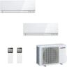 Mitsubishi Condizionatore Dualsplit Serie Kirigamine Zen 7000+7000 Btu Codice Prod: Msz-Ef22(22)Vgkw Mxz-2f33vf3