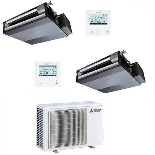 Mitsubishi Dual Split 9+9 MXZ-2F42VF3 SEZ-M25DA2 SEZ-M25DA2 Condizionatore Canalizzato Comando a filo SEZ-M R-32 2.5+2.5 kW