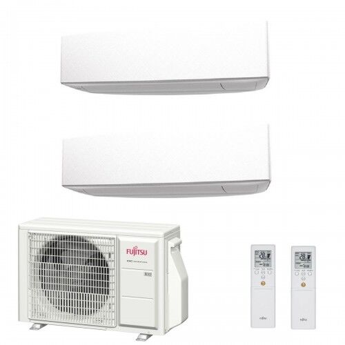 Fujitsu Dual Split KE Bianco WiFi 7+15 Btu AOYG18KBTA2 ASYG07KETF ASYG14KETF Condizionatore Parete R-32 2.0+4.2 kW Inverter