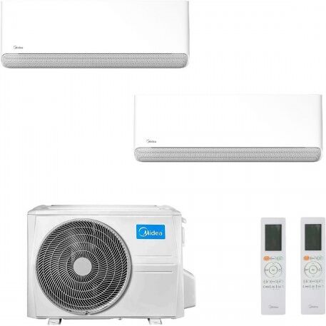 Midea Dual Split 12+12 Btu Breezeless E M3OG-21HFN8-Q MSCB1BU-12HRFN8 MSCB1BU-12HRFN8 Condizionatore R-32 WiFi 3.5+3.5 kW