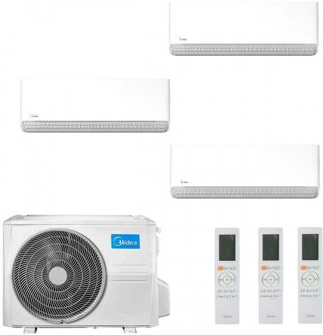 Midea Trial Split 9+9+12 Btu Breezeless E M3OG-21HFN8-Q con 2 unità MSCB1BU-09HRFN8 + MSCB1BU-12HRFN8 Condizionatore R-32 WiFi