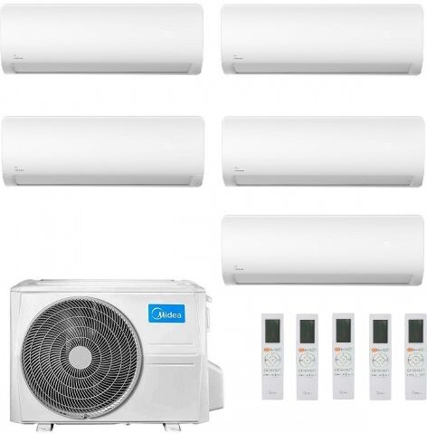 Midea Penta Split 9+9+9+9+12 Btu Xtreme Pro WF M5OE-42HFN8-Q con 4 unità MSAGBU-09HRFN8 + MSAGBU-09HRFN8 Condizionatore R-32