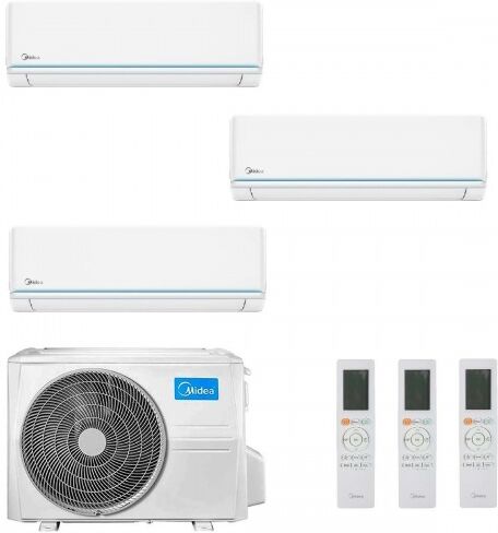 Midea Trial Split 12+12+24 Btu Evolution M4O-36FN8-Q MSAGXBU-12HRDN8 + 2 unità MSAGXDU-24HRFN8 Condizionatore R-32 WiFi