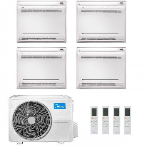 Midea Quadri Split 12+12+12+12 Btu Pavimento M4O-36FN8-Q con 4 unità MFA2U-12HRFNX(GA) Condizionatore R-32  A++ A+