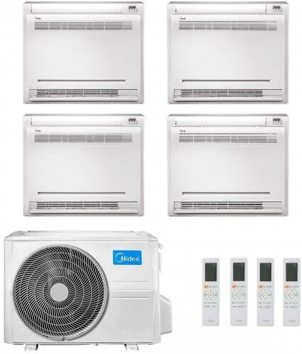 Midea Quadri Split 12+12+12+12 Btu Pavimento M5OE-42HFN8-Q con 4 unità MFA2U-12HRFNX(GA) Condizionatore R-32  A++ A+