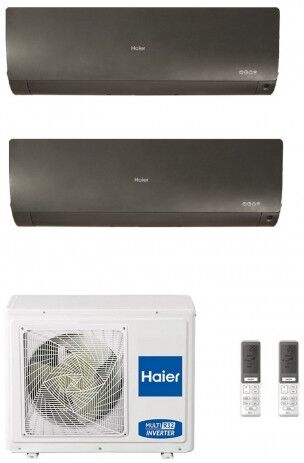 Haier Dual Split 7+15 Btu Flexis Plus Nero WiFi 2.0+4.2 kW 3U70S2SR5FA AS20S2SF1FA-MB3 AS42S2SF1FA-MB3 Condizionatore R-32