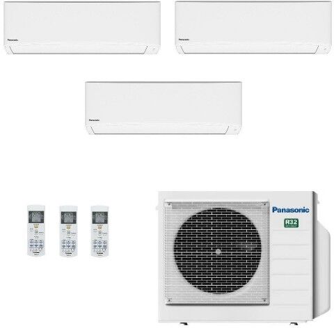 Panasonic Trial Split 9+12+12 CU-3Z52TBE CS-TZ35ZKEW CS-TZ25ZKEW CS-TZ35ZKEW Condizionatore 2.5+3.5+3.5 kW TZ Compatta Bianco