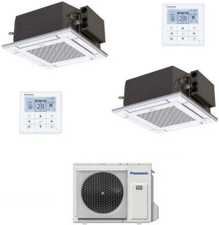 Panasonic Dual Split Cassetta 9+9 CU-2Z41TBE S-25PY3E S-25PY3E Condizionatore 60 x 60 4 vie R-32 2.5+2.5 kW