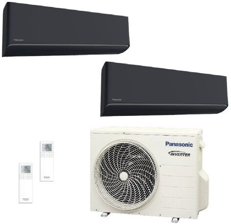 Panasonic Dual Split 12+12 CU-2Z50TBE CS-XZ35ZKEW-H CS-XZ35ZKEW-H Condizionatore 3.5+3.5 kW Serie XZ-H Etherea Grafite WiFi R-32