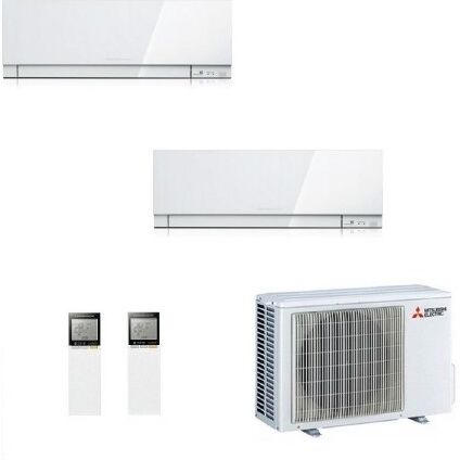 Mitsubishi Dual Split 9000+9000 Btu MXZ-2F42VF4 MSZ-EF25VGKW MSZ-EF25VGKW Condizionatore Bianco Kirigamine ZEN WiFi