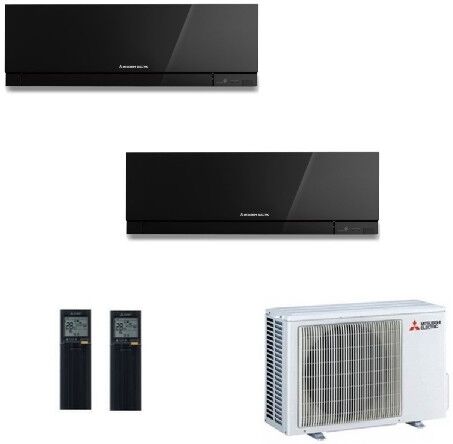 Mitsubishi Dual Split 7000+12000 Btu MXZ-2F42VF4 MSZ-EF22VGKB MSZ-EF35VGKB Condizionatore Nero Kirigamine ZEN WiFi