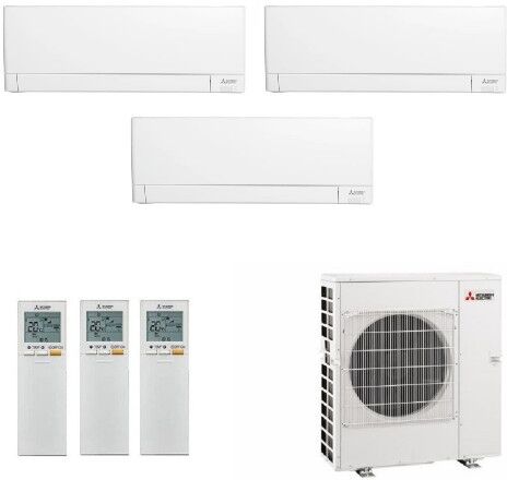 Mitsubishi Trial Split 9+9+18 Btu MXZ-3F54VF4 MSZ-AY25VGKP MSZ-AY25VGKP MSZ-AY50VGKP Condizionatore MSZ-AY Bianco