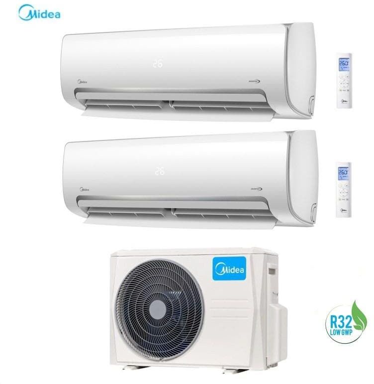 Midea Climatizzatore Condizionatore Inverter Dual 9+9 Mission Pro R32 9000+9000 Btu Wi Fi Ready