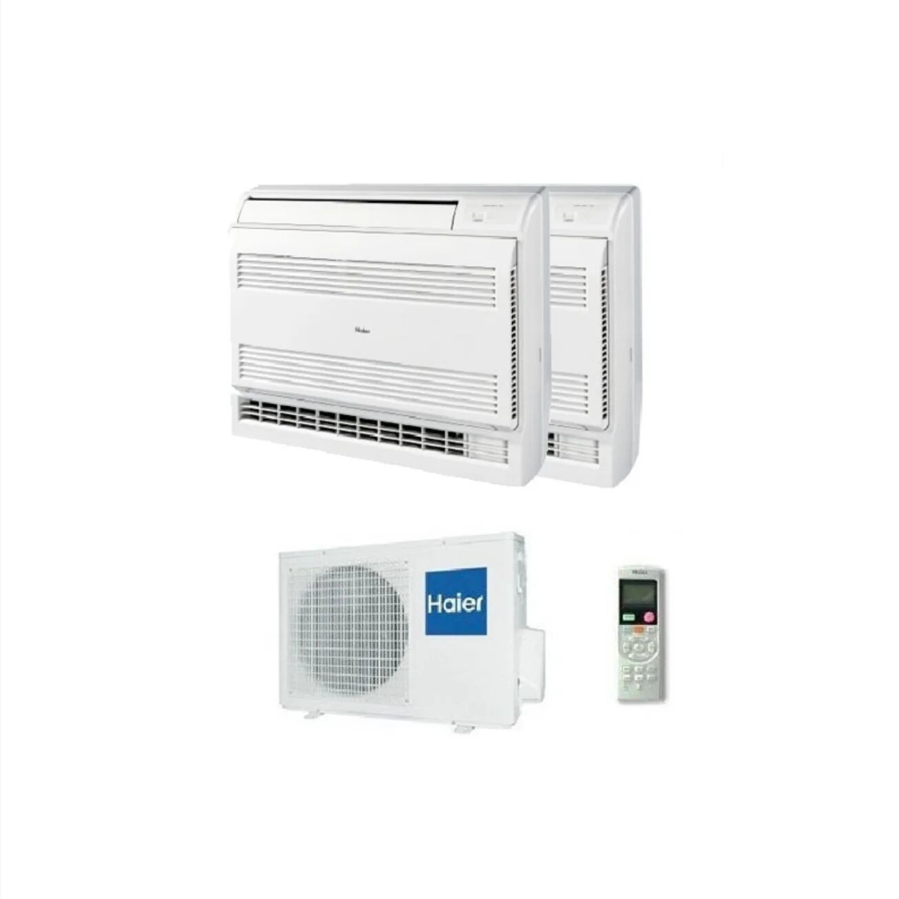 HAIER CLIMATIZZATORE CONDIZIONATORE INVERTER CONSOLE PAVIMENTO DUAL 9000 + 12000 BTU R-32 CLASSE A++ WI-FI OPTIONAL MODELLO 2020 - 2U40S2SM1FA