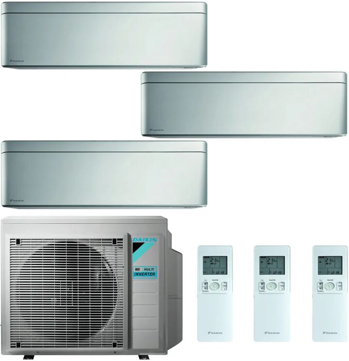 Condizionatore Daikin Stylish New Total Silver Trial Split 9000+9000+9000 Btu Inverter R32 3Mxm52N A+++ Wifi (STYLISH 3MXM52N 9+9+9)