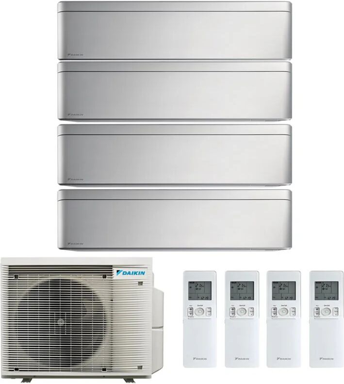 Condizionatore Daikin Stylish Silver Quadri Split 9000+9000+9000+12000 Btu Inverter R32 4Mxm68 A+++ Wifi (4MXM68A 9+9+9+12)