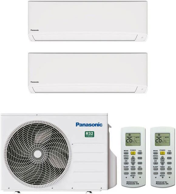 Condizionatore Panasonic Tz Dual Split 7000+7000 Btu Inverter R32 Cu-2Tz50Tbe A++/A+ (TZ CU-2TZ50TBE 7+7)