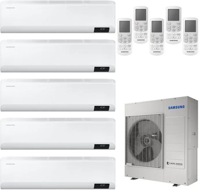 Condizionatore Samsung Cebu Penta Split 9000+9000+9000+9000+18000 Btu Inverter R32 Aj100 A++/A+ Wifi (CEBU AJ100T 9+9+9+9+18)