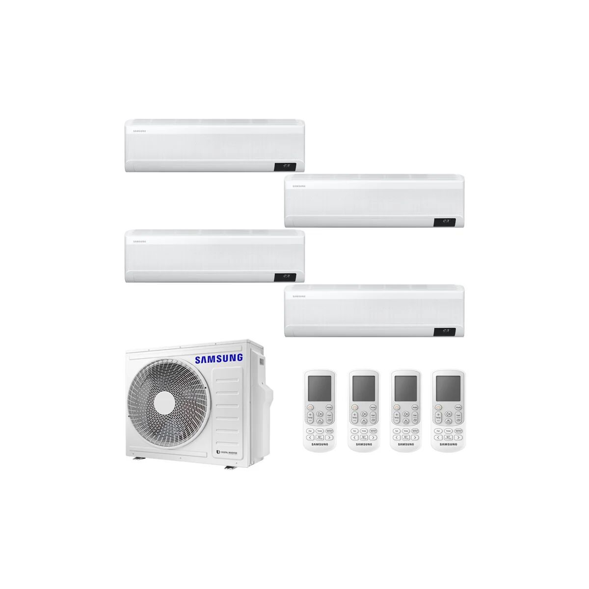 Condizionatore Samsung Windfree Avant Quadri Split 7000+7000+12000+12000 Btu Inverter R32 Aj080 A++/A+ Wifi (Windfree AVANT AJ080T 7+7+12+12)