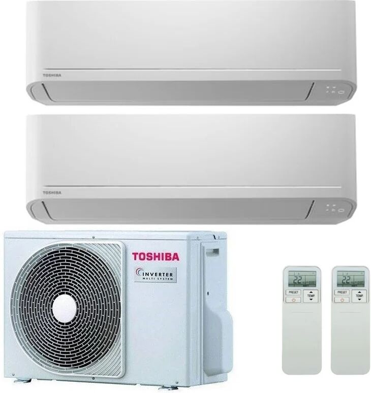 Condizionatore Toshiba New Seiya Dual Split 10000+13000 Btu Inverter R32 Ras-2M14U2Avg A++ (RAS-2M14U2AVG 10+13)