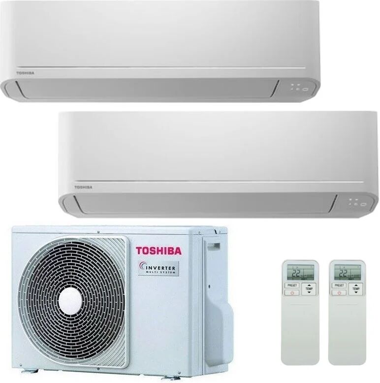 Condizionatore Toshiba New Seiya Dual Split 13000+13000 Btu Inverter R32 Ras-2M18U2Avg A++ (RAS-2M18U2AVG 13+13)