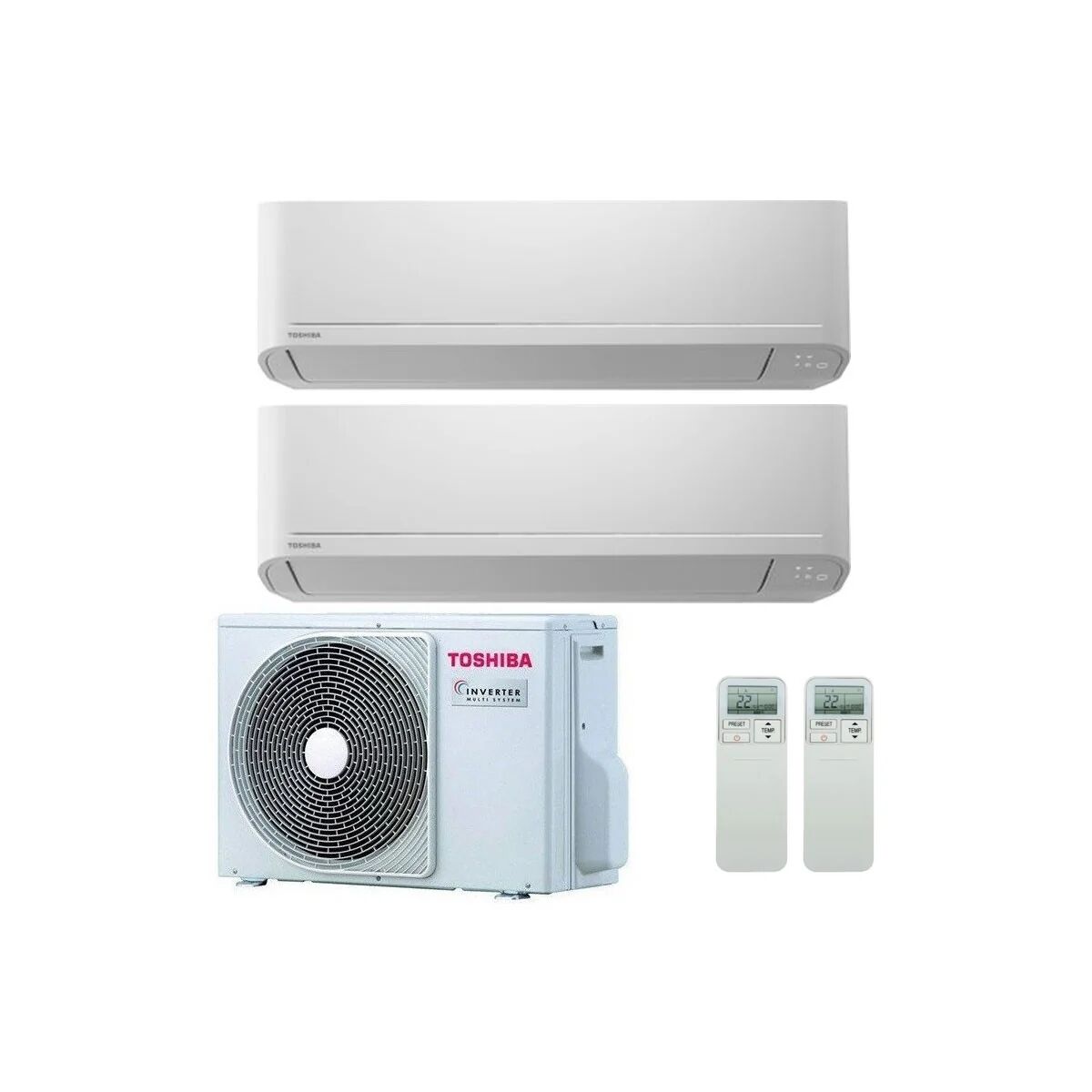 Condizionatore Toshiba New Seiya Dual Split 7000+13000 Btu Inverter R32 Ras-2M14U2Avg A++ (RAS-2M14U2AVG 7+13)