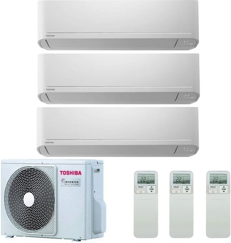 Condizionatore Toshiba New Seiya Trial Split 7000+10000+16000 Btu Inverter R32 Ras-3M18U2Avg A++ (RAS-3M18U2AVG 7+10+16)