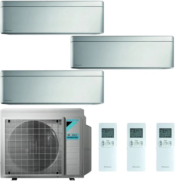 Condizionatore Daikin Stylish New Total Silver Trial Split 7000+7000+9000 Btu Inverter R32 3Mxm52N A+++ Wifi