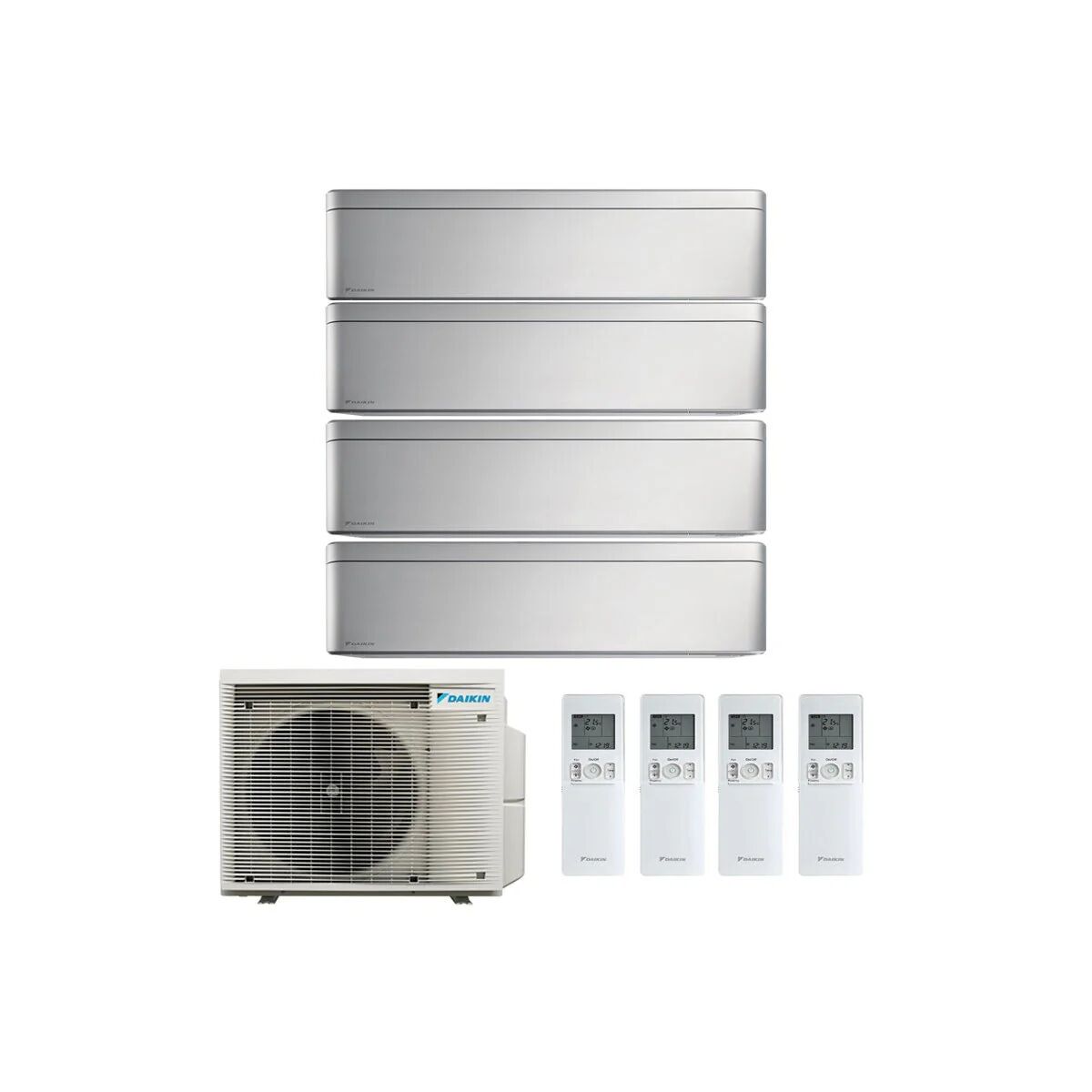 Condizionatore Daikin Stylish Silver Quadri Split 9000+9000+9000+12000 Btu Inverter R32 4Mxm68 A+++ Wifi