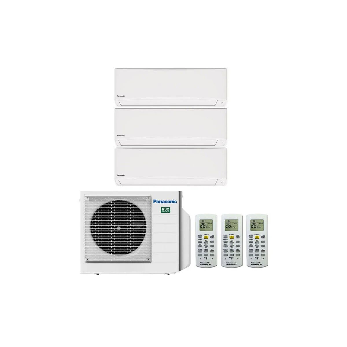 Condizionatore Panasonic Tz Trial Split 7000+7000+9000 Btu Inverter R32 Cu-3Tz52Tbe A+/A++