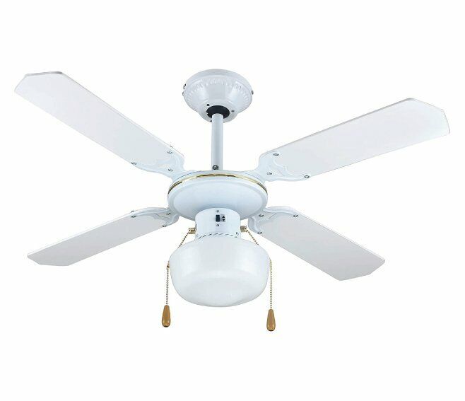 Zephir VENTILATORE DECORATIVO DA SOFFITTO CON LUCE 4 PALE ZFS9107B Ø105 BIANCO