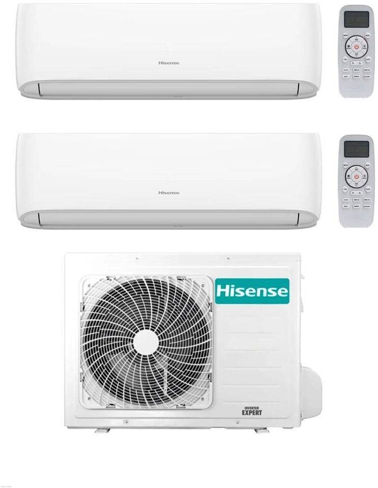 Hisense Climatizzatore Dual Split Hi Comfort 12+12 con 3AMW62U4RJC Inverter Wi-Fi R-32 Classe A++