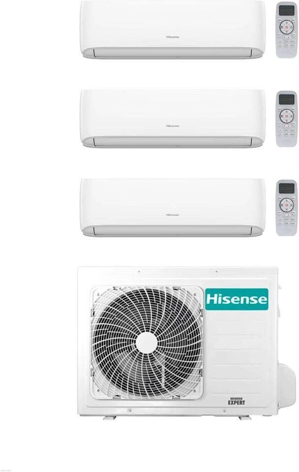 Hisense Climatizzatore Hi Comfort Trial Split 12+12+18 con 4AMW105U4RAA Inverter R-32 Classe A++