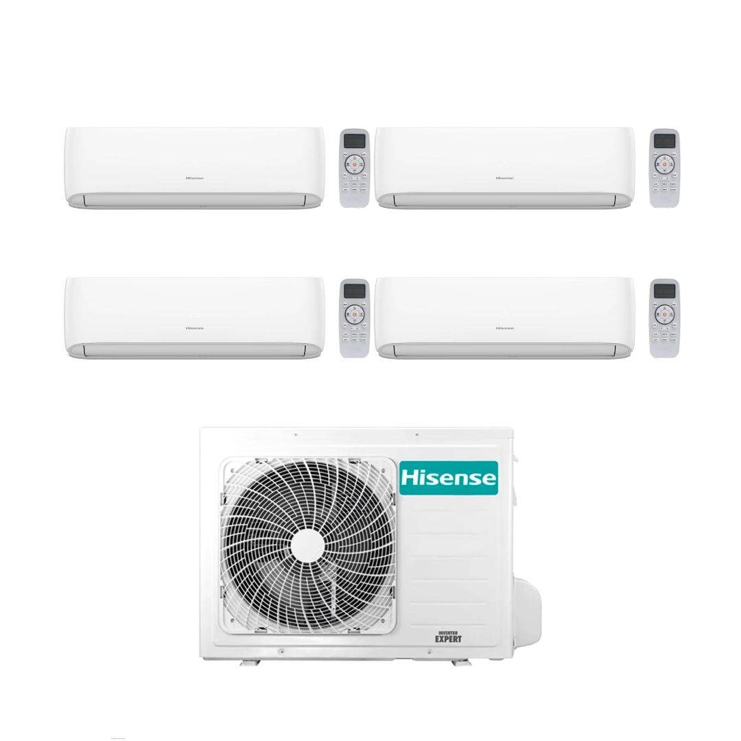 Hisense Climatizzatore Hi Comfort Quadri Split 12+12+12+18 con 4AMW105U4RAA Inverter Wi-Fi R-32 Classe A++